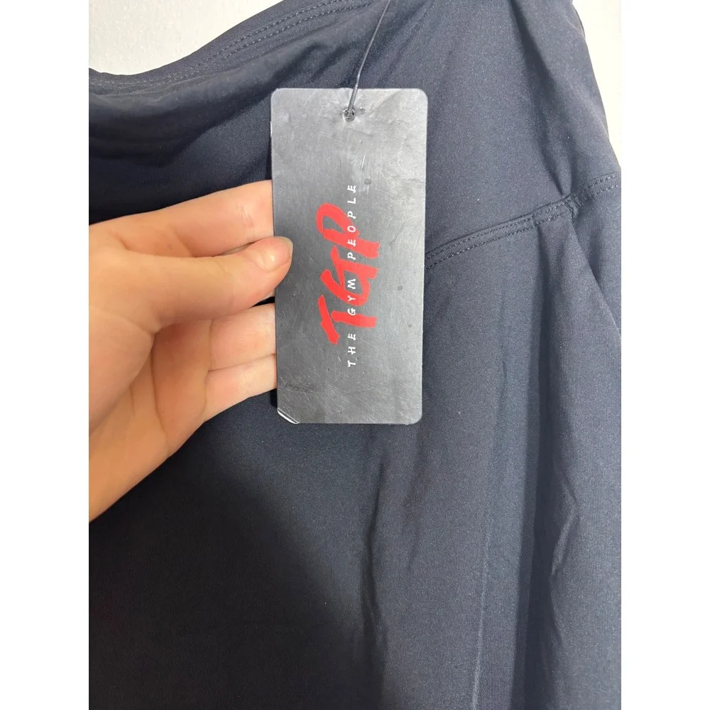 The Gym People Black Wide Leg Cropped Pants Snap‎ Cuff Women XL Athleisure